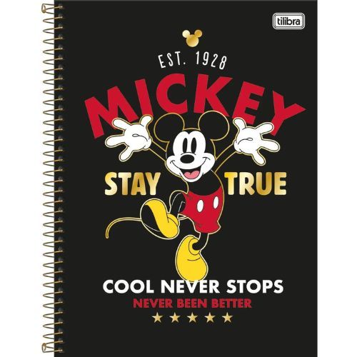 Caderno Univ Capa Dura 1 Materia Mickey 80 Folhas Tilibra