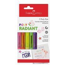 Caneta Esf Poly Radiant Colors Rt 0.7 C/ 5 Cores Faber Castell