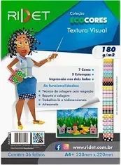 Bloco Ecocores Textura Visual 4 7 Cores 180g A4 36 folhas Ridet