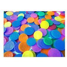 Mini Moeda De Plastico com 50 Unidades Mp