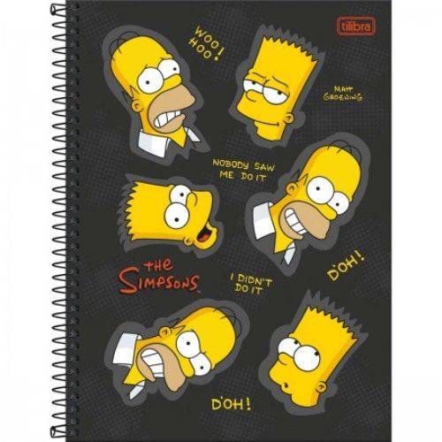 Caderno Univ Capa Dura 10 Materias Simpsons 160f Tilibra