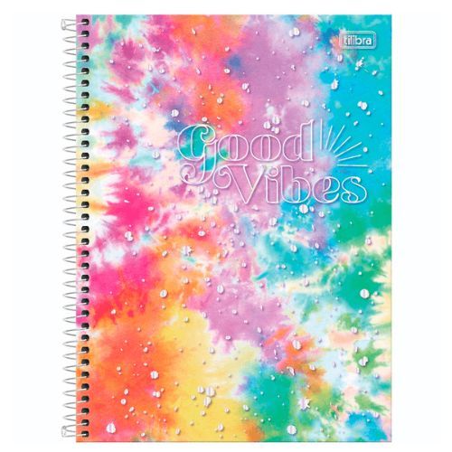 Caderno Univ Capa Dura 1 Materia Good Vibes 80f Tilibra