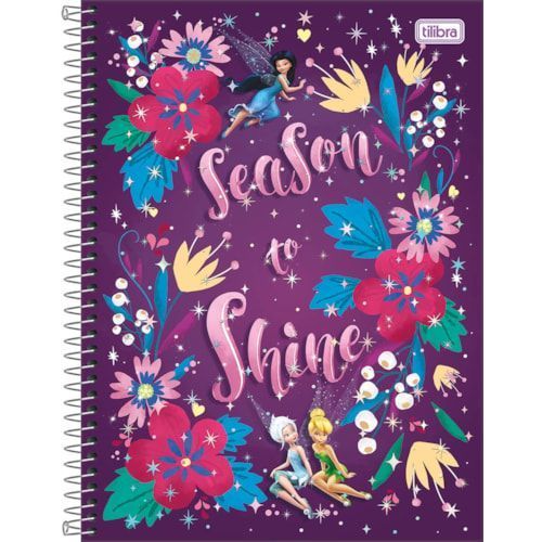 Caderno Univ Capa Dura 1 Materia Fadas 80f Tilibra