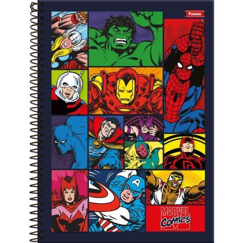 Caderno Univ Capa Dura 1 Materia Marvel Comics 80 Folhas Foroni