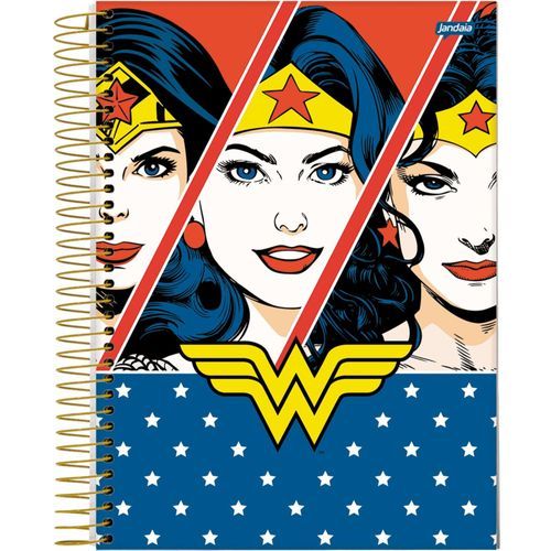 Caderno Univ Capa Dura 10 Materias Mulher Maravilha Jandaia