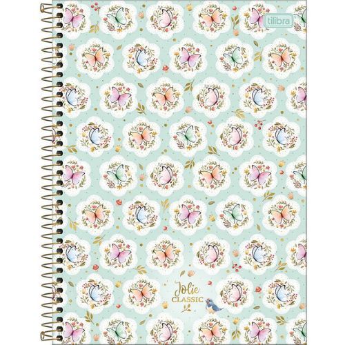 Caderno Univ Capa Dura 10 Materias Jolie Classic 160fls Tilibra