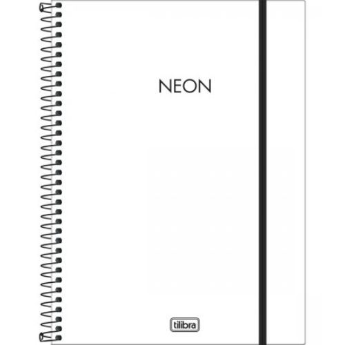 Caderno Univ Capa Plastica 10 Materias Neon Branco 160f Tilibra