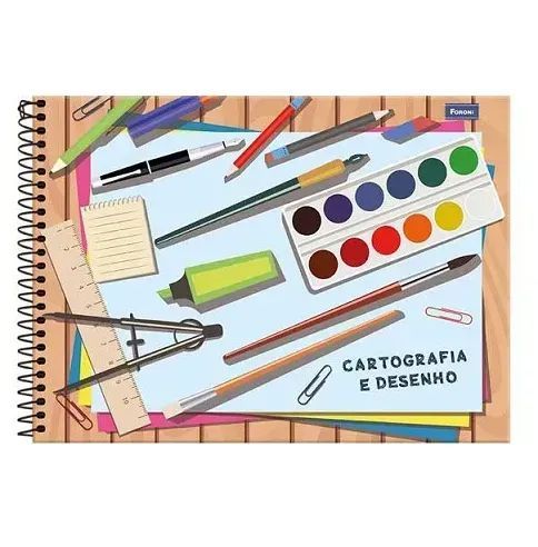 Caderno De Desenho Cartografia & Desenho 96 Folhas Foroni