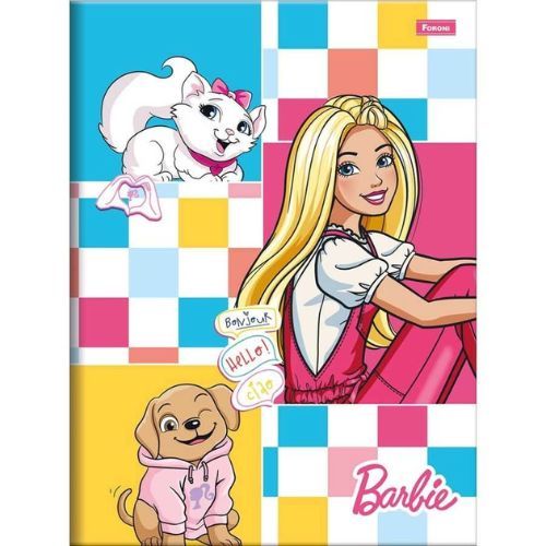Caderno Univ Capa Dura 1 Materia Barbie Pets Fashion Foroni