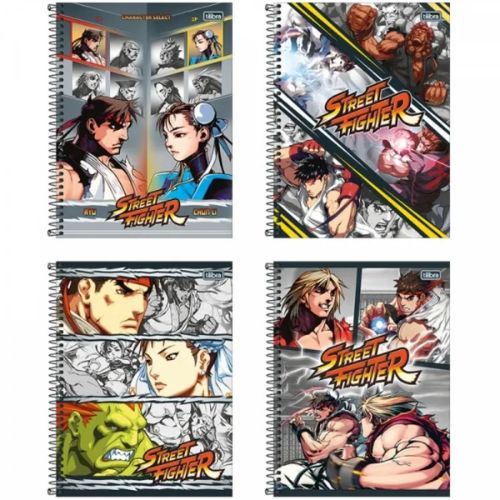 Caderno Univ Capa Dura 1 Materia Street Fighter 80f Tilibra