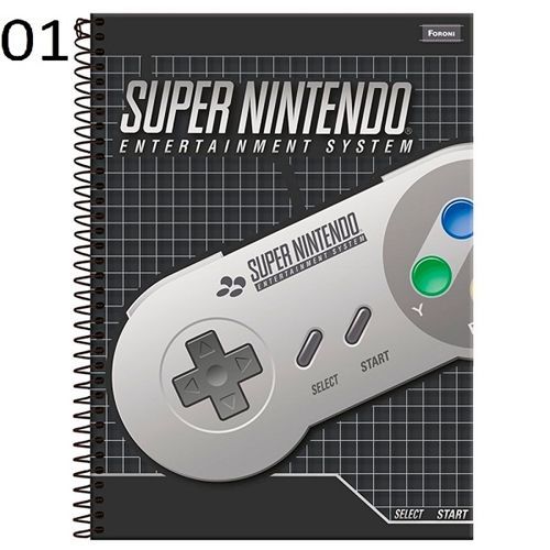 Caderno Univ Capa Dura 10 Materias Super Nintendo 200f Foroni