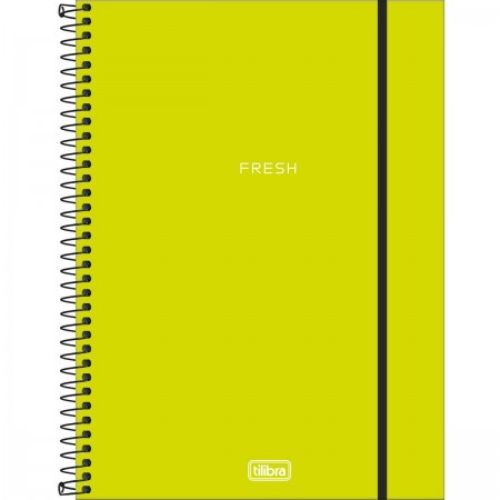 Caderno Univ Capa Plastica 10 Materias Neon Verde 160f Tilibra