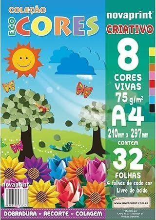Bloco Criativo Ecocores 8 Cores A4+ 120g 32 folhas Ridet