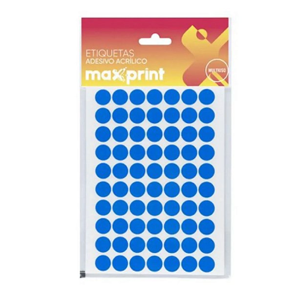 Etiqueta Multiuso Tp-12 Azul  6G Redonda 6Fls Maxprint