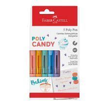 Caneta Esf Poly Candy Colors Rt 0.7 com 5 Cores Faber Castell
