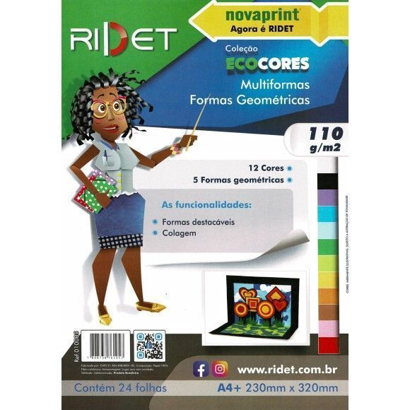 Bloco Ecocores Multiformas Baloes de Fala 110g A4 24 folhas Ridet