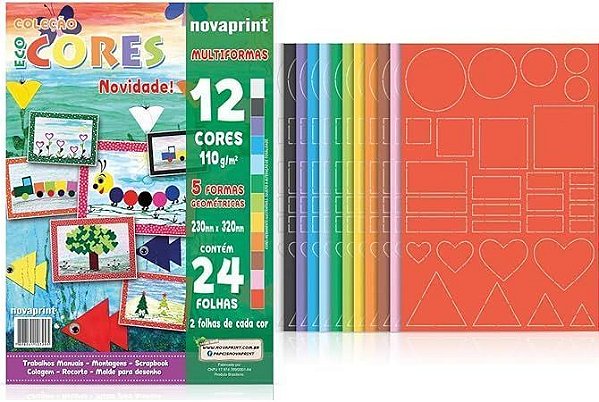 Bloco Ecocores Multiformas Formas Geometricas 110G A4 24FLS Ridet