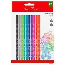 Caneta Fine Pen Pop 0.4 Cartela com 10 Unidades Faber Castell