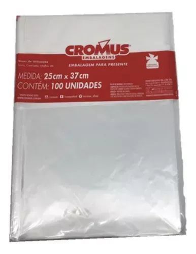 Saco Transparente Sem Aba 25x37cm Pacote com 100 Hemon