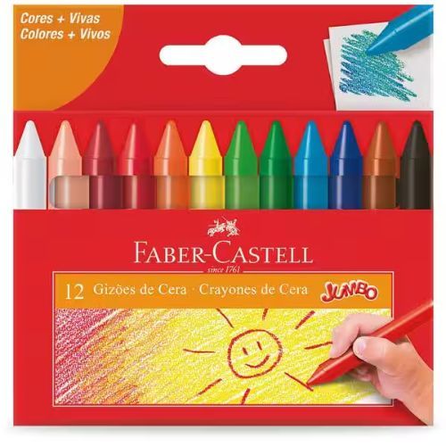 Gizao De Cera Jumbo 12 Cores Faber Castell