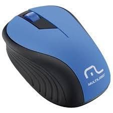 Mouse Sem Fio 2.4 Ghz Preto E Azul Usb Multilaser