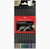 Ecolapis Supersoft Cores Metalicas com 12 Faber Castell