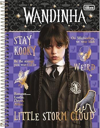 Caderno Universitario Connect 1 Materia Wandinha 80 Folhas Tilibra