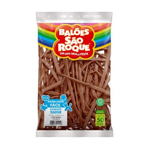 Balao Canudo Liso Cafe Brasil com 50 Unidades Sao Roque