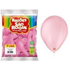 Balao Imperial 7 Rosa Baby com 50 Unidades Sao Roque