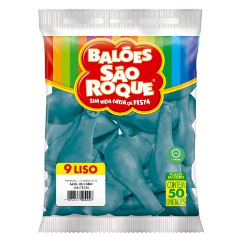 Balao Imperial 9 Azul Oceano com 50 Unidades Sao Roque