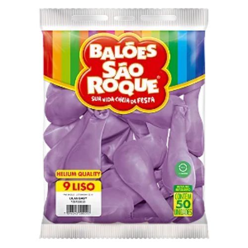 Balao Imperial 9 Lilas Baby com 50 Unidades Sao Roque