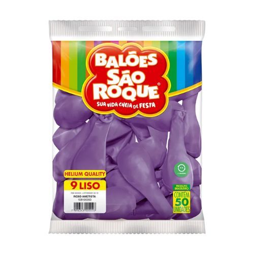 Balao Imperial 9 Roxa Amestista com 50 Unidades Sao Roque