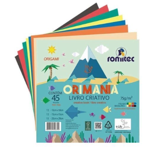 Livro De Atividades Orimania 3 em 1 Papel Criativo 75GR 45F Romitec