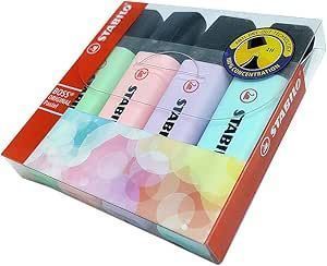 Marca Texto Boss Pastel 70/4-3 Estojo com 4 Cores Stabilo