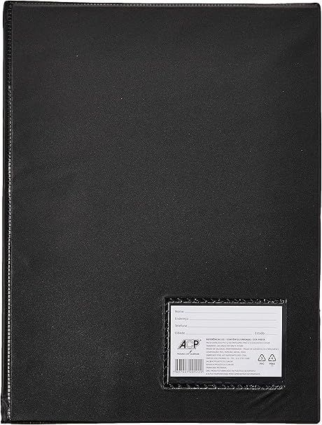 Pasta Catalogo com 50 Envelopes 0,06Mm Preta Acp
