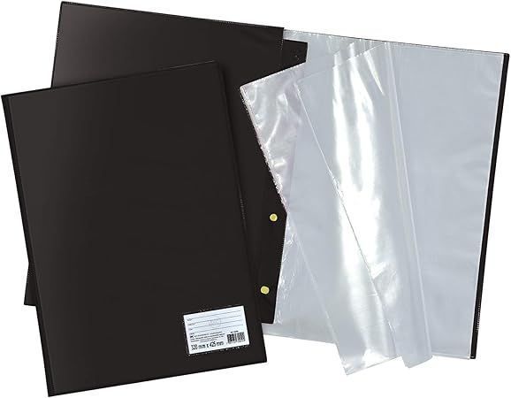 Pasta Catalogo com 50 Envelopes 0,15Mm A3 6 Furos Preta Acp