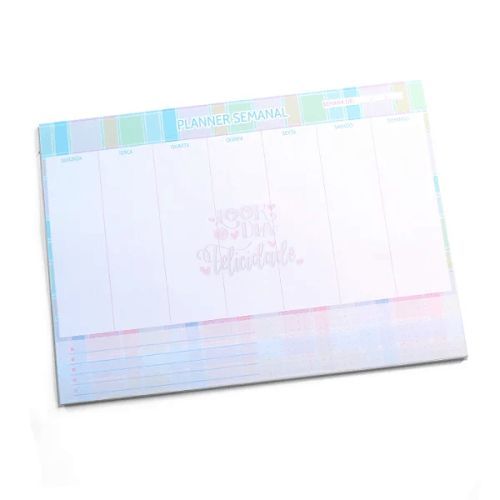 Planner de Mesa Semanal 75g 60 folhas Merci - Look do Dia Felicidade