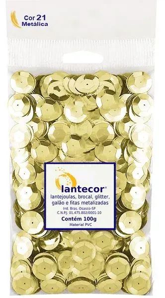 Lantejoula CB 6 Ouro Claro Pacote com 1000 Unidades Honey