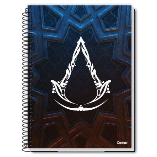 Caderno Univ Capa Dura 10 Materias Assassins Creed 160 Folhas Credeal