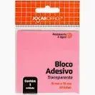 Bloco Adesivo Transparente Rosa 76x76mm 50f Jocar Office