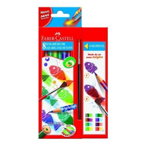 Ecolapis de Cor Aquarelavel Mutante 8 Cores Faber Castell