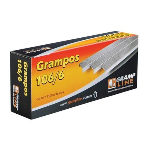 Grampos 106/6 Caixa com 3500 Galvanizados Gramp Line