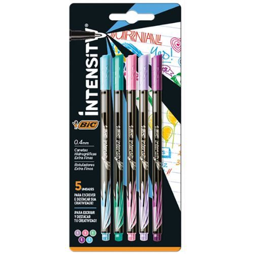 Caneta 0.4Mm Intensity Pasteis Blister com 5 Unidades Bic