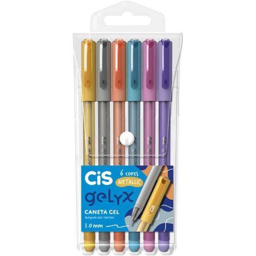 Caneta Gelyx Metalica 1.0Mm Estojo com 6 Cores Cis