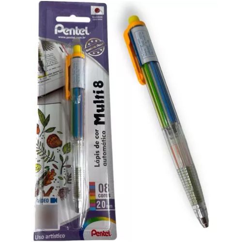 Lapis de Cor Automatico Pentel Multi 8 com 8 Cores Pentel