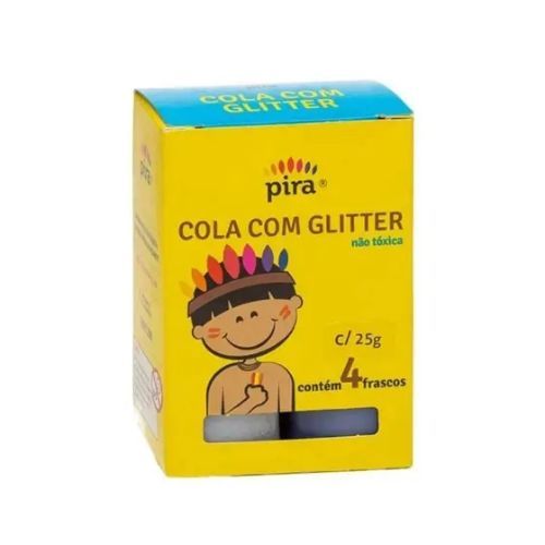Cola com Glitter com 4 Cores 25G Piratininga