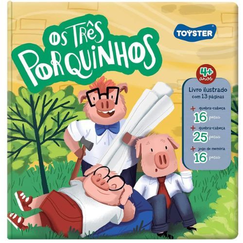 Livro Quebra Cabeca Os Tres Porquinhos Toyster