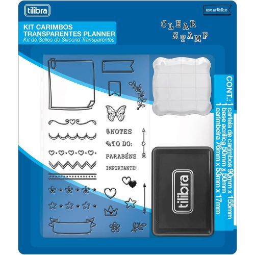 Kit de Carimbo Transparente para Planner Tilibra