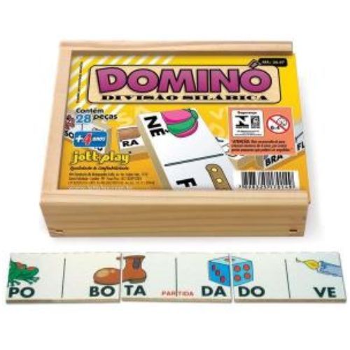 Domino Educativo Divisao Silabica Mdf 28 Pecas Brw