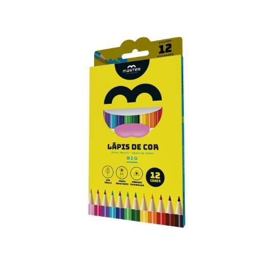 Lapis de Cor Triangular Big 12 Cores Master